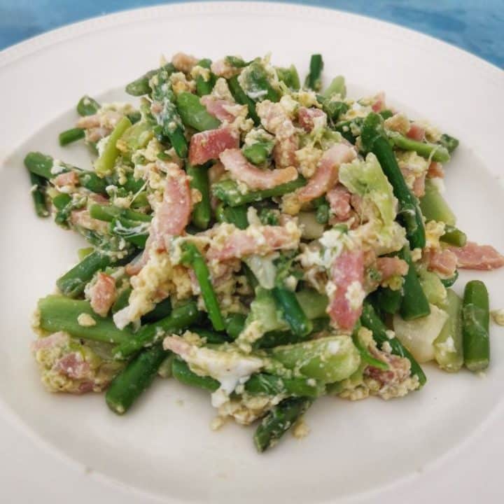 Revuelto de Espárragos y Jamón Receta