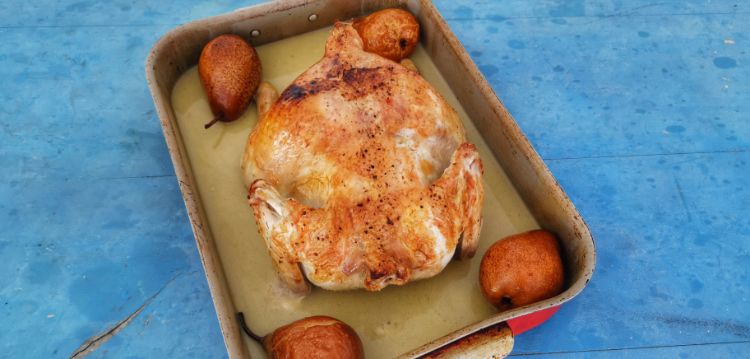 Pollo Asado con Peras recipe Roast Chicken with Pears 2