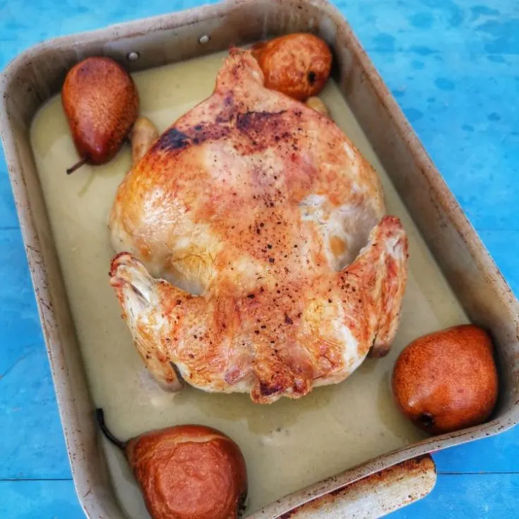 Pollo Asado con Peras recipe Roast Chicken with Pears