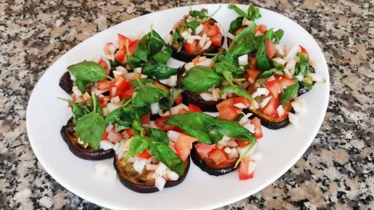 Spanish Grilled Eggplant With Tomato Vinaigrette Recipe